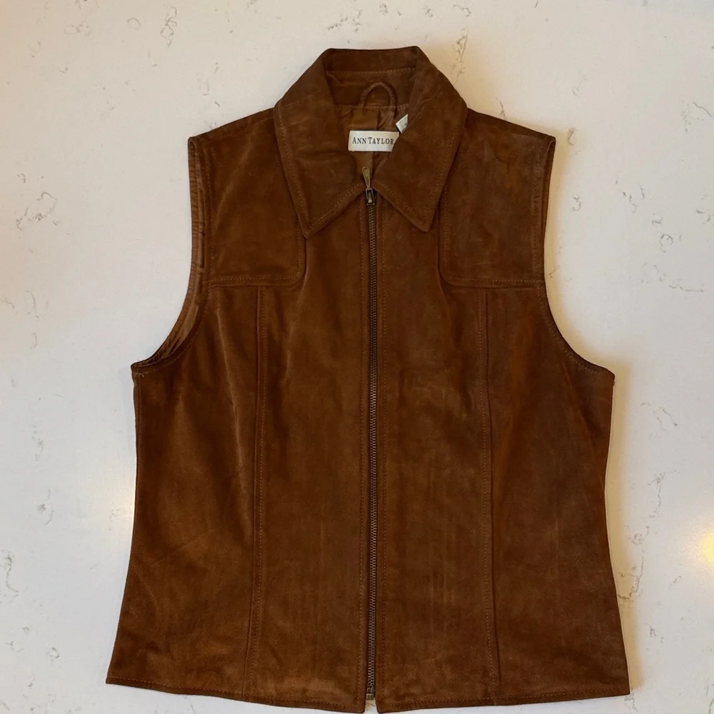 Ann Taylor Dark Brown Suede Vest - Picture 1 of 8
